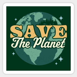 Save The Planet - Environmental Retro Vintage Earth Day Sticker